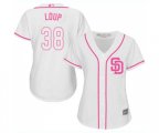 Women's San Diego Padres #38 Aaron Loup Authentic White Fashion Cool Base Baseball Jersey