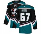 Anaheim Ducks #67 Rickard Rakell Authentic Black Teal Alternate Hockey Jersey