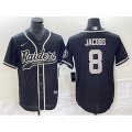 Las Vegas Raiders #8 Josh Jacobs Black Cool Base Stitched Baseball Jersey