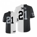 Oakland Raiders #21 Sean Smith Elite Black White Split Fashion NFL Jersey