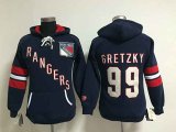 women New York Rangers #99 Wayne Gretzky blue[pullover hooded sweatshirt]