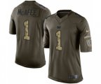 Indianapolis Colts #1 Pat McAfee Elite Green Salute to Service Football Jersey