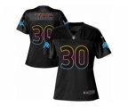 Women Detroit Lions #30 Teez Tabor Game Black Fashion NFL Jersey