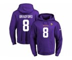 Minnesota Vikings #8 Sam Bradford Purple Name & Number Pullover NFL Hoodie