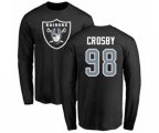 Oakland Raiders #98 Maxx Crosby Black Name & Number Logo Long Sleeve T-Shirt
