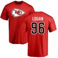 Kansas City Chiefs #96 Bennie Logan Red Name & Number Logo T-Shirt
