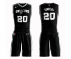 San Antonio Spurs #20 Manu Ginobili Swingman Black Basketball Suit Jersey - Icon Edition