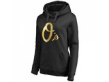 Women Baltimore Orioles Gold Collection Pullover Hoodie Black