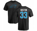 Carolina Panthers #33 Tre Boston Black Name & Number Logo T-Shirt