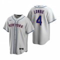 Nike New York Mets #4 Jed Lowrie Gray Road Stitched Baseball Jersey