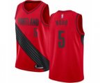Portland Trail Blazers #5 Rodney Hood Swingman Red Basketball Jersey Statement Edition