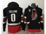 Portland Trail Blazers #0 Damian Lillard Black Name & Number Pullover NBA Hoodie