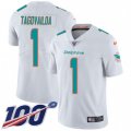 Miami Dolphins #1 Tua Tagovailoa White Stitched 100th Season Vapor Untouchable Limited Jersey