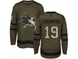 Adidas San Jose Sharks #19 Joe Thornton Green Salute to Service Stitched NHL Jersey