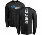 Detroit Lions #90 Trey Flowers Black Backer Long Sleeve T-Shirt