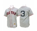 1936 Boston Red Sox #3 Jimmie Foxx Authentic Grey Throwback Baseball Jersey