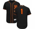 San Francisco Giants #1 Kevin Pillar Black Alternate Flex Base Authentic Collection Baseball Jersey