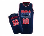 Nike Team USA #10 Clyde Drexler Authentic Navy Blue 2012 Olympic Retro Basketball Jersey