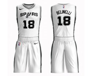 San Antonio Spurs #18 Marco Belinelli Swingman White Basketball Suit Jersey - Association Edition