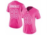 Womens Atlanta Falcons #88 Tony Gonzalez Limited Pink Rush Fashion NFL Jersey