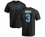 Carolina Panthers #3 Will Grier Black Name & Number Logo T-Shirt