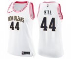Women's New Orleans Pelicans #44 Solomon Hill Swingman White Pink Fashion Basketball Jersey