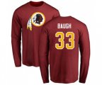 Washington Redskins #33 Sammy Baugh Maroon Name & Number Logo Long Sleeve T-Shirt