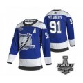 Tampa Bay Lightning #91 Steven Stamkos Blue Home Authentic 2021 Stanley Cup Jersey