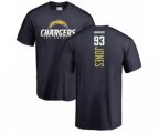 Los Angeles Chargers #93 Justin Jones Navy Blue Backer T-Shirt