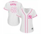 Women's New York Yankees #42 Mariano Rivera Authentic White Fashion Cool Base Baseball Jersey
