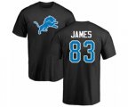 Detroit Lions #83 Jesse James Black Name & Number Logo T-Shirt