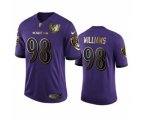 Baltimore Ravens #98 Brandon Williams Purple Team 25th Season Golden Limited Football Jersey