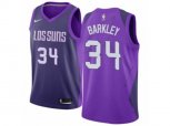 Phoenix Suns #34 Charles Barkley Authentic Purple NBA Jersey - City Edition