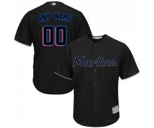 Miami Marlins Customized Replica Black Alternate 2 Cool Base Baseball Jersey