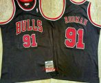 Chicago Bulls #91 Dennis Rodman 1997-98 Black Hardwood Classics Soul AU Throwback Jersey