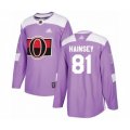 Ottawa Senators #81 Ron Hainsey Authentic Purple Fights Cancer Practice Hockey Jersey