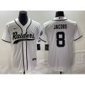 Las Vegas Raiders #8 Josh Jacobs White Cool Base Stitched Baseball Jersey