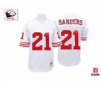 San Francisco 49ers #21 Deion Sanders Authentic White Throwback Football Jersey