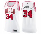 Women's Chicago Bulls #34 Wendell Carter Jr. Swingman White Pink Fashion Basketball Jersey