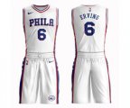 Philadelphia 76ers #6 Julius Erving Swingman White Basketball Suit Jersey - Association Edition