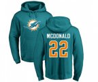 Miami Dolphins #22 T.J. McDonald Aqua Green Name & Number Logo Pullover Hoodie