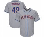 New York Mets Tyler Bashlor Replica Grey Road Cool Base Baseball Player Jersey