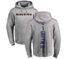 Baltimore Ravens #3 Robert Griffin III Ash Backer Pullover Hoodie