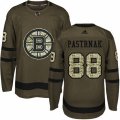 Boston Bruins #88 David Pastrnak Premier Green Salute to Service NHL Jersey