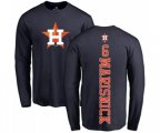 Houston Astros #6 Jake Marisnick Navy Blue Backer Long Sleeve T-Shirt