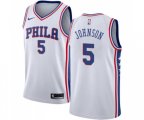 Philadelphia 76ers #5 Amir Johnson Swingman White Home NBA Jersey - Association Edition
