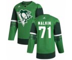 Pittsburgh Penguins #71 Evgeni Malkin 2020 St. Patrick's Day Stitched Hockey Jersey