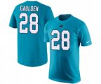 Carolina Panthers #28 Rashaan Gaulden Blue Rush Pride Name & Number T-Shirt