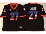 Georgia Bulldogs #27 Nick Chubb Black USA Flag College Jersey