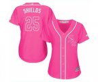 Women's Chicago White Sox #25 James Shields Authentic Pink Fashion Cool Base Baseball Jersey